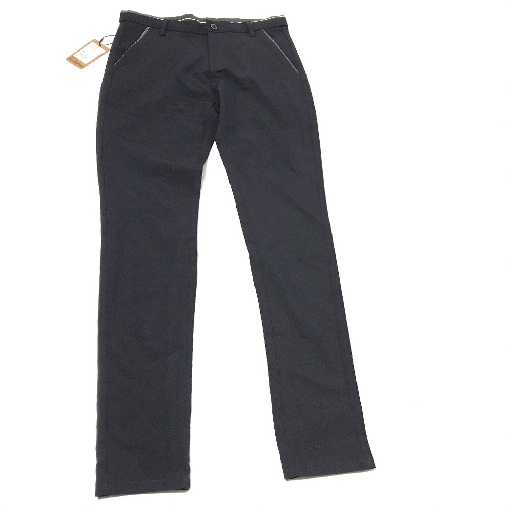 Plaid & Plain Men's Dress Pants Flat Front Navy